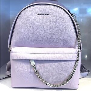 Michael Kors Rhea Medium Color-Block Signature Logo Backpack Light Quartz